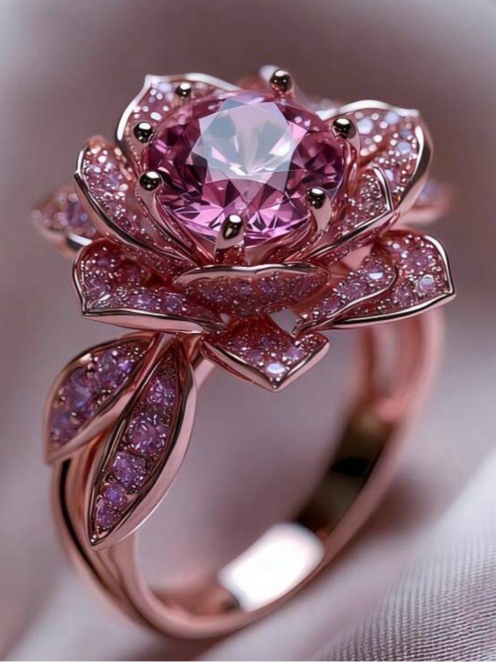 14k Rose Gold Plated PinkCamellia Blossom Ring - Nova Rose Bloom Ring 🌸💗